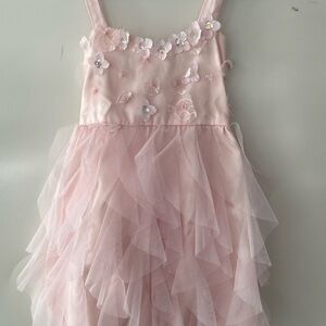Girls 5 6 Le Pink pretty princess tutu dress EUC